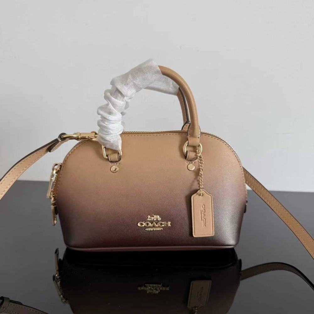 Coach Ombre Dome Satchel in Tan to Brown